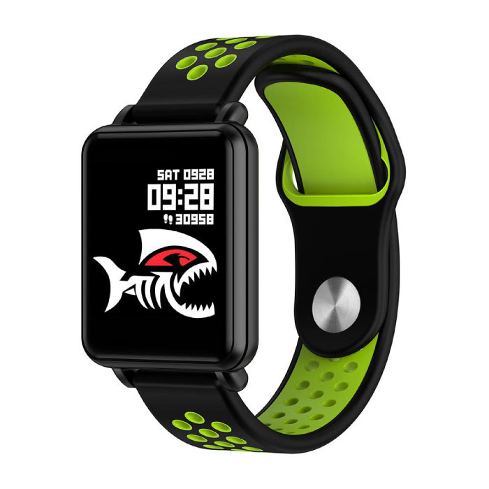 Country 1 Smartwatch Smartband Smartfon Fitness Sport Activity Tracker Zegarek OLED iOS Android iPhone Samsung Huawei Zielony dwukolorowy pasek