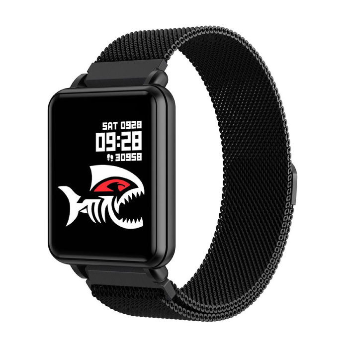 Country 1 Smartwatch Smartband Smartfon Fitness Sport Activity Tracker Zegarek OLED iOS Android iPhone Samsung Huawei Czarny pasek magnetyczny