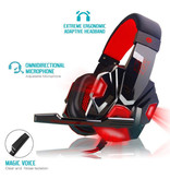 EastVita Auriculares para juegos PC780 Auriculares para colocar sobre la oreja con micrófono Rojo