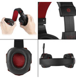 EastVita Auriculares para juegos PC780 Auriculares para colocar sobre la oreja con micrófono Rojo