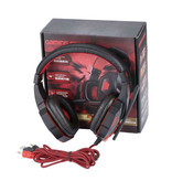 EastVita Auriculares para juegos PC780 Auriculares para colocar sobre la oreja con micrófono Rojo