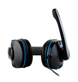 SOONHUA Auriculares para juegos con cable Auriculares para colocar sobre la oreja con micrófono Azul