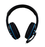SOONHUA Przewodowe słuchawki do gier Słuchawki nauszne z mikrofonem Niebieskie