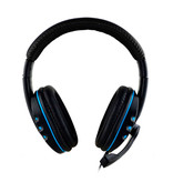 SOONHUA Wired Gaming Headphones Headset Headphones Over Ear with Microphone Blue