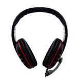 SOONHUA Casque de jeu filaire Casque d'écoute sur l'oreille avec microphone rouge