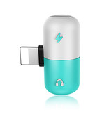 ! ACCEZZ iPhone Lightning Oplader + Headphone Audio Splitter Adapter Blauw