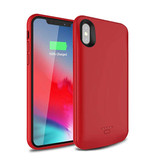 Stuff Certified® Etui Coque iPhone XS Max 5000mAh Slim Powercase Powerbank Chargeur Rouge