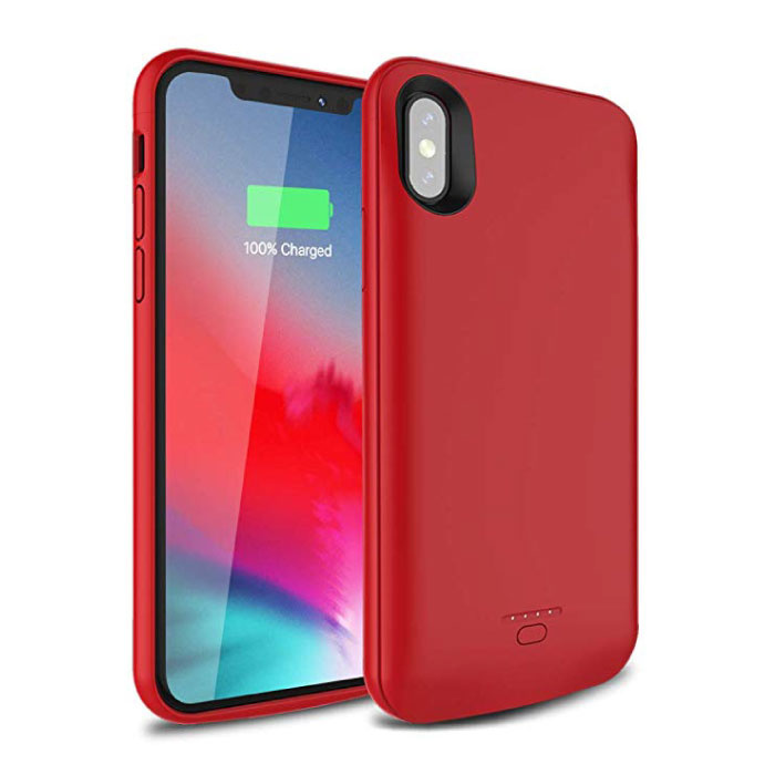 Custodia per batteria caricabatterie Powerbank Powerbank sottile per iPhone XS Max 5000mAh Custodia rossa