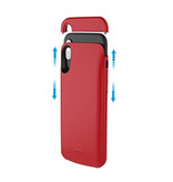 Stuff Certified® iPhone XS Max 5000mAh Schlankes Powercase Powerbank Ladegerät Batterieabdeckung Case Case Rot