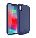 Stuff Certified® Coque iPhone XS Max 5000mAh Slim Powercase Powerbank Charger Case Bleu