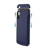 Stuff Certified® Coque iPhone XS Max 5000mAh Slim Powercase Powerbank Charger Case Bleu