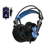 SADES Casque de jeu Locust Plus 7.1 Surround Casque d'écoute avec microphone