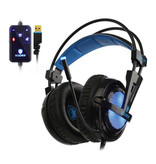 SADES Locust Plus 7.1 Surround Gaming Headphones Auriculares con micrófono