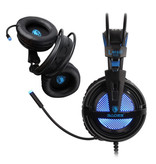 SADES Casque de jeu Locust Plus 7.1 Surround Casque d'écoute avec microphone