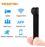 Pegatah Mini cámara de seguridad HD 1080p Detector de movimiento Alarma Negro