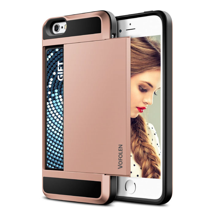 iPhone 5S - Custodia a portafoglio con copertura per slot per schede Business Pink