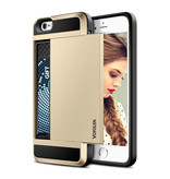 VOFOLEN iPhone 5 - Wallet Card Slot Cover Case Hoesje Business Goud