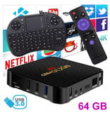 Stuff Certified® MX10 Pro 6K TV Box Media Player Android 9.0 Kodi - 4 GB di RAM - 64 GB di spazio di archiviazione + Tastiera wireless