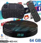 Stuff Certified® Lecteur multimédia HK1 Max 4K TV Box Android Kodi - 4 Go de RAM - Stockage de 64 Go + clavier sans fil