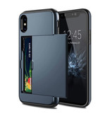 VOFOLEN iPhone XS Max - Custodia a portafoglio con copertura per slot per schede Business Blue