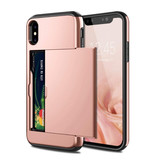 VOFOLEN iPhone XS - Wallet Card Slot Cover Case Case Business Pink