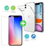 Stuff Certified® iPhone 11 Transparant TPU Hoesje + Screen Protector Tempered Glass