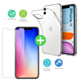 Stuff Certified® iPhone 11 Transparent TPU Case + Screen Protector Tempered Glass