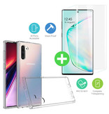 Stuff Certified® Funda de TPU transparente para Samsung Galaxy Note 10 + Protector de pantalla Vidrio templado