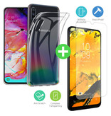 Stuff Certified® Carcasa Transparente de TPU + Protector de Pantalla para Samsung Galaxy A50 Vidrio Templado