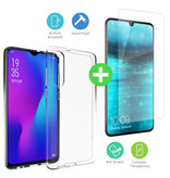 Stuff Certified® Coque en TPU transparente Huawei P30 + Protecteur d'écran en verre trempé