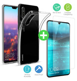 Stuff Certified® Custodia in TPU trasparente per Huawei P30 Lite + vetro temperato proteggi schermo