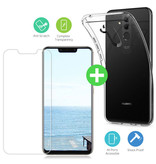 Stuff Certified® Custodia in TPU trasparente per Huawei Mate 20 Lite + protezione per lo schermo in vetro temperato