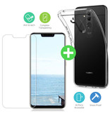 Stuff Certified® Huawei Mate 20 Lite Transparent TPU Case + Screen Protector Tempered Glass