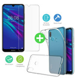 Stuff Certified® Huawei Y6 2019 Transparent TPU Case + Screen Protector Tempered Glass