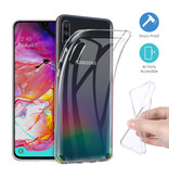 Stuff Certified® Coque en TPU transparente Samsung Galaxy A70 + Protecteur d'écran en verre trempé