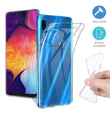 Stuff Certified® Coque en TPU transparente Samsung Galaxy A40 + Protecteur d'écran en verre trempé