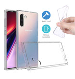 Stuff Certified® Coque en TPU transparente Samsung Galaxy Note 10 + Protecteur d'écran en verre trempé