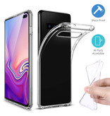 Stuff Certified® Custodia in TPU trasparente per Samsung Galaxy S10 Plus + vetro temperato proteggi schermo