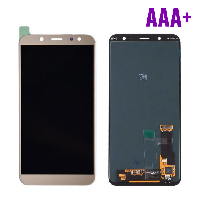 Stuff Certified® Ekran Samsung Galaxy A6 Plus 2018 A605 (ekran dotykowy + części AMOLED +) Jakość AAA + - złoty
