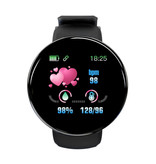 Stuff Certified® Oryginalny Smartwatch D18 Zakrzywiony smartfon HD Fitness Sport Activity Tracker Zegarek iOS Android iPhone Samsung Huawei Czarny