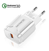 OLAF Qualcomm Quick Charge 3.0 USB Muur Oplader Wallcharger AC Thuislader Stekkerlader Adapter - Wit