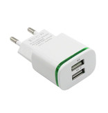 AIXXCO Dual USB Muur Oplader Wallcharger AC Thuislader Stekkerlader Adapter 5V - 2A Wit