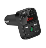 Stuff Certified® Chargeur de voiture double USB Chargeur mains libres Bluetooth Kit radio FM Noir