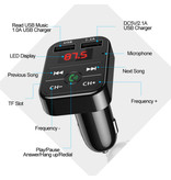 Stuff Certified® Dual USB Car Charger Bluetooth Handsfree Charger FM Radio Kit Black