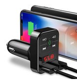 Stuff Certified® Chargeur de voiture double USB Chargeur mains libres Bluetooth Kit radio FM Argent