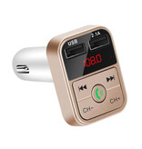Stuff Certified® Doppio caricatore per auto USB Caricatore vivavoce Bluetooth Kit radio FM Oro
