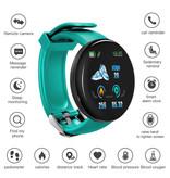 Stuff Certified® Montre intelligente D18 originale incurvée HD Smartphone Fitness Sport activité Tracker montre iOS Android iPhone Samsung Huawei vert