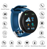 Stuff Certified® Original D18 Smartwatch Curved HD Smartphone Sport Fitness Sport Rastreador de actividad Reloj iOS Android iPhone Samsung Huawei Azul