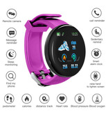 Stuff Certified® Montre intelligente originale D18 incurvée HD Smartphone Fitness Sport activité Tracker montre iOS Android rose