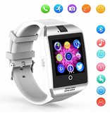 Stuff Certified® Montre intelligente Q18 originale incurvée HD Smartphone Fitness Sport activité Tracker montre OLED iOS Android iPhone Samsung Huawei blanc